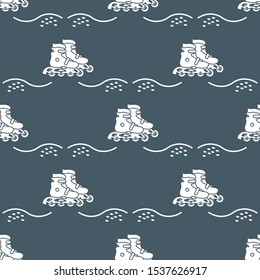Vector seamless pattern with rollers. Athletic, healthy lifestyle for every person. Family vacation. Sports background. Design for packaging paper, fabric, print.