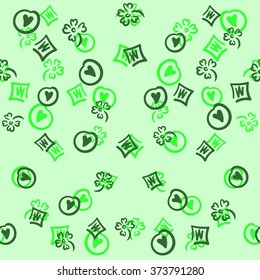 Vector seamless pattern with romantic elements