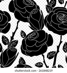 Vector seamless pattern with rose-2