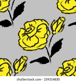 Vector seamless pattern with rose-3