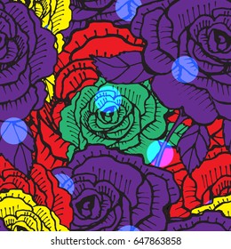 Vector seamless pattern with roses 2