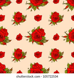 Vector seamless pattern with roses