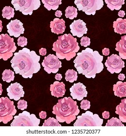 Vector seamless pattern with roses