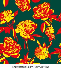 vector seamless pattern with  roses 