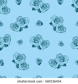 Vector seamless pattern with roses