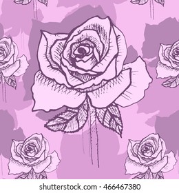 Vector seamless pattern with roses 3