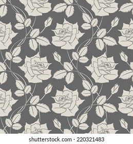 Vector seamless pattern with roses. Illustration. 