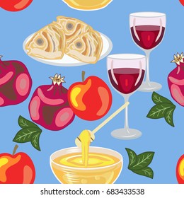 vector of seamless pattern for Rosh Hashana