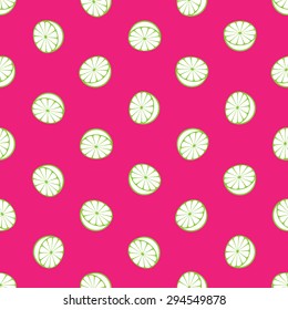 Vector seamless pattern with rotated half citrus fruits, can be interpreted as lemons, grapefruits, oranges etc.