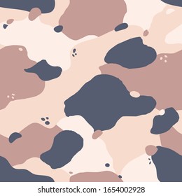 Vector seamless pattern. Roughly drawn bright trendy textures. Abstract camouflage background. Minimal trendy style