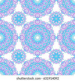 vector seamless pattern of round abstract mandalas