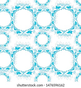 Vector seamless pattern of round decorative hand drawn elements. Geometric pattern.