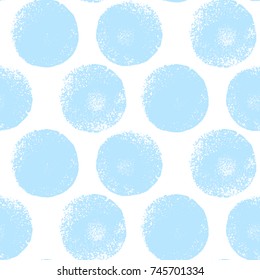 Vector seamless pattern with round traces of paint. Doodle background. Hand drawn texture. Dry brush acrylic art. Cute design. Stylish print. Repeat abstract elements. Sketch style. Trendy design.
