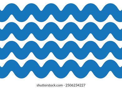 Vector seamless pattern with rounded corner zigzag in white and blue colors