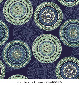 Vector Seamless Pattern rounded ornament, fully editable eps 10 file with clipping mask and seamless pattern in swatch menu