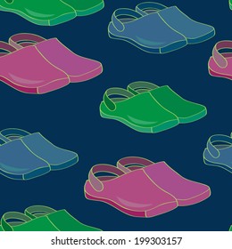 Vector seamless pattern with rubber slippers