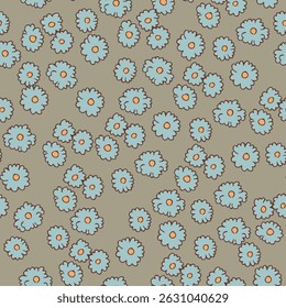 Vector Seamless Pattern Rust Foxes in Autumn Woodland Whimsical Neutral Forest Pattern
