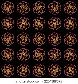 A vector of seamless pattern Sacred Geometric isolated on black background