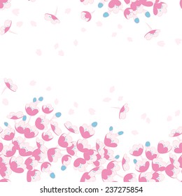 Vector seamless pattern with sakura branch