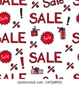 Vector seamless pattern with sale sign and discount percent. sale offer.modern stylish texture. repeating abstract background.