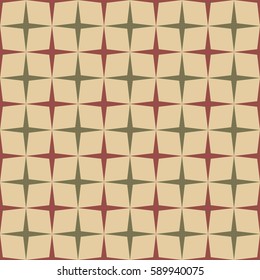 Vector seamless pattern. Sand, beige, olive, red geometric background.