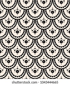 Vector seamless pattern, scaly ornament, art-deco style