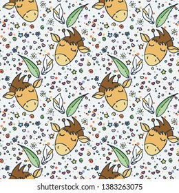 Vector seamless pattern in scandinavian stile. Backdrop for children textiles wrapping paper. Modern background bright design