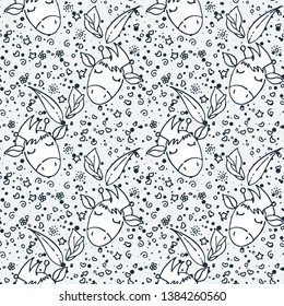 Vector seamless pattern in scandinavian stile. Backdrop for children textiles wrapping paper. Modern background bright design