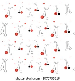 Vector seamless pattern in Scandinavian style. Nice cherries. Children's print, cute background
