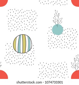 Vector seamless pattern in Scandinavian style. Children's print, cute background

