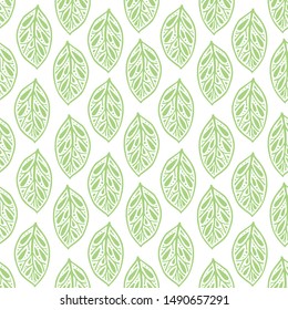 Vector seamless pattern in Scandinavian style with flowers and leaves