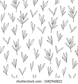 Vector seamless pattern in Scandinavian style with leaves