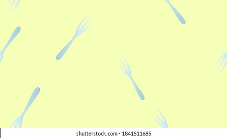 Vector seamless pattern in Scandinavian style. Fork and Spoon. Minimalism. Cartoon print, poster