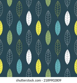 Vector seamless pattern in Scandinavian style with leaves