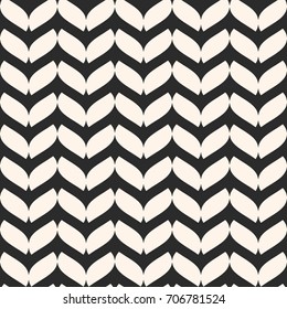 Vector seamless pattern in Scandinavian style. Simple monochrome geometric texture with leaf silhouettes. Natural ornament. Abstract repeat background. Design for decor, textile, furniture, wrapping