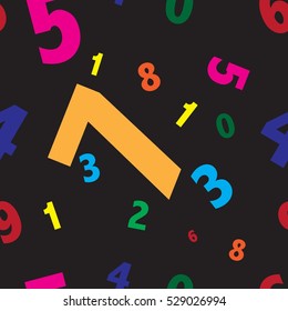 Vector seamless pattern for school with colours numbers