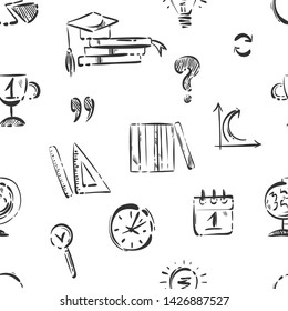 Vector seamless pattern. School and education