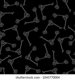 Vector seamless pattern with scooter. Perfect for site backdrop, screen background, surface design and other endless fill.