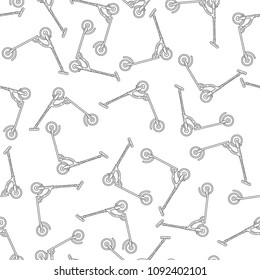 Vector seamless pattern with scooter. Perfect for site backdrop, screen background, surface design and other endless fill.