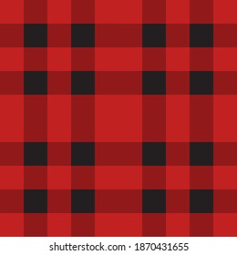 Vector seamless pattern of Scottish checkered Tartan plaid isolated on red background