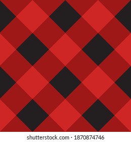 Vector seamless pattern of Scottish checkered Tartan plaid isolated on red background