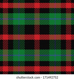 vector seamless pattern Scottish tartan 5, black, red, blue, green