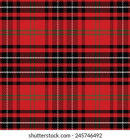 vector seamless pattern Scottish tartan, red and green, blue and yellow