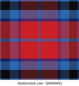 vector seamless pattern Scottish tartan, black, blue and red