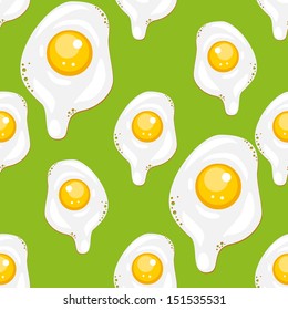 Vector seamless pattern with scrambled eggs