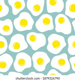 Vector seamless pattern with scrambled eggs
