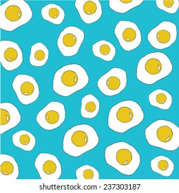 Vector seamless pattern with scrambled eggs