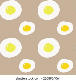 Vector seamless pattern with scrambled eggs.Seamless pattern of scrambled eggs on a grey background.