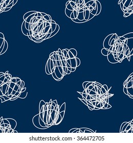 Vector seamless pattern with scribble circles. Abstract hand drawn background for design and decoration textile, covers, package, wrapping paper