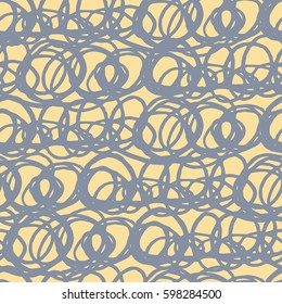 Vector seamless pattern with scribbles. Abstract hand drawn background for design and decoration textile, covers, package, wrapping paper